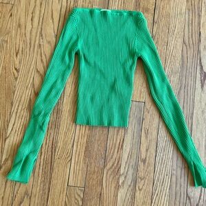 Off-Shoulder Top in Vivid Green